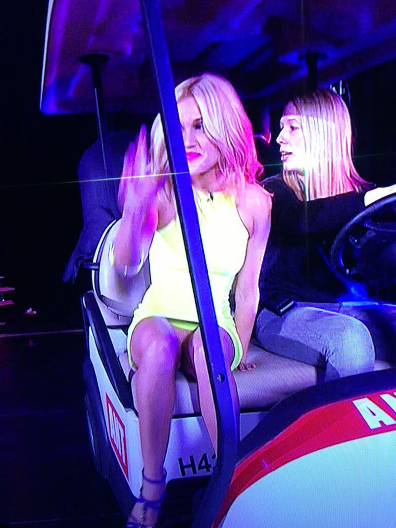 Ashley Roberts Upskirt on a Golf Cart - Taxi Driver Movie