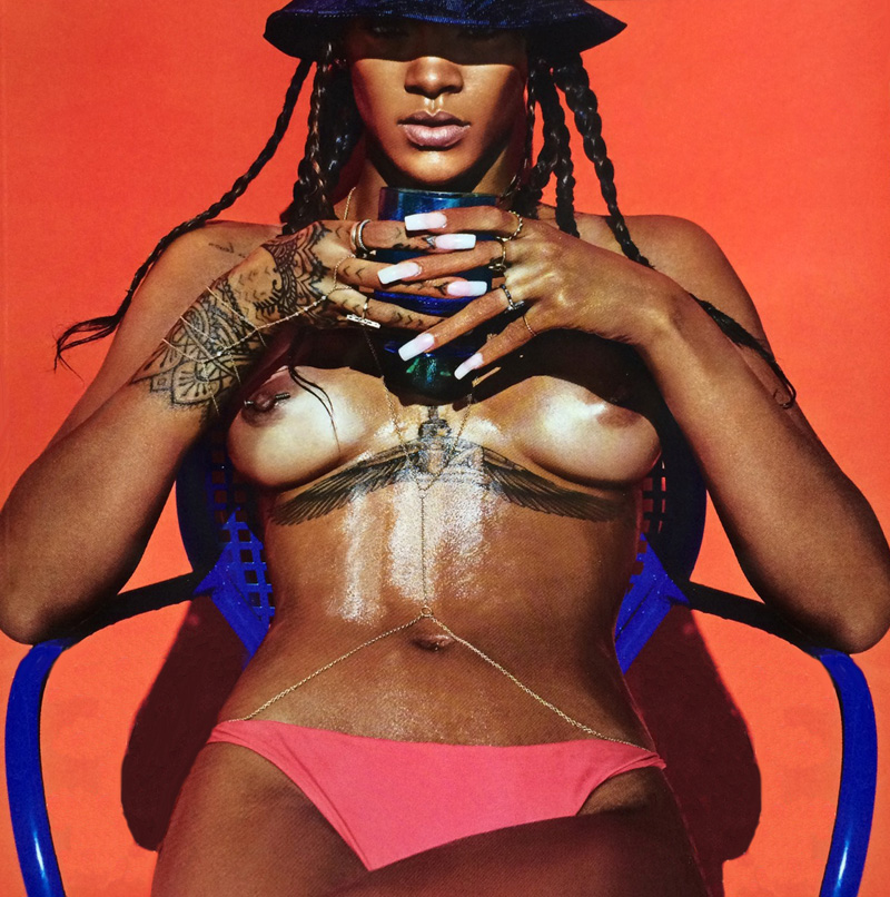 Rihanna Topless On Beach Nude - Rihanna Topless & Bottomless for Lui Magazine - Taxi Driver ...