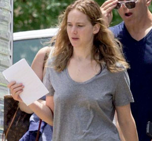 Uh-oh! Jennifer Lawrence suffers wardrobe malfunction in London